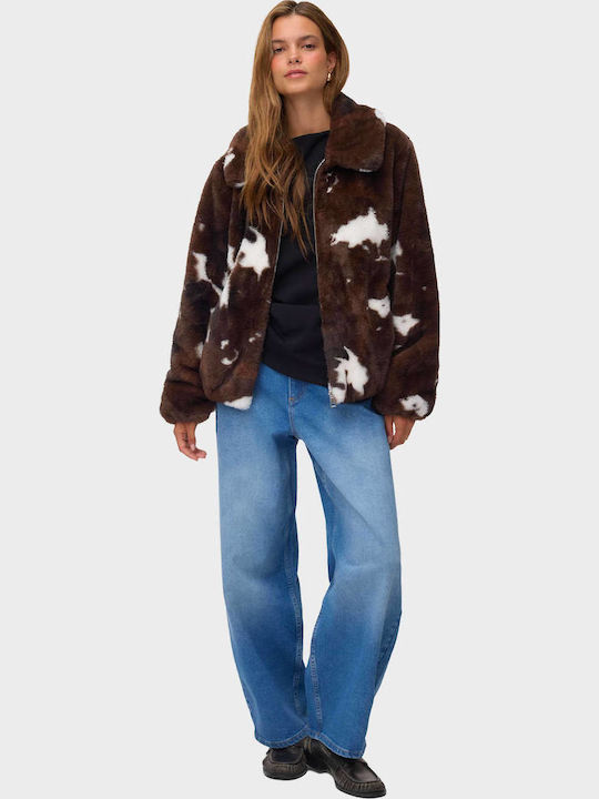 Vero Moda Short Women's Jacket for Winter Chocolate