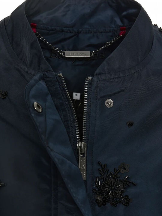Damen Bomber Jacke Dunkelblau
