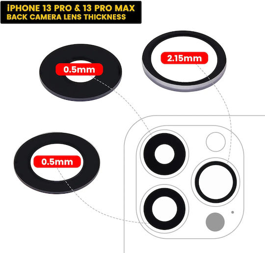 Back Camera Lens Glass Only Adhesive Iphone 13 Pro 13 Pro Max 3 Piece Set Real Sapphire Premium 10 Pack