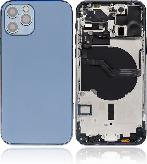 Back Housing W Small Parts Iphone 12 Pro Eu Global Version Aftermarket Plus Pacific Blue