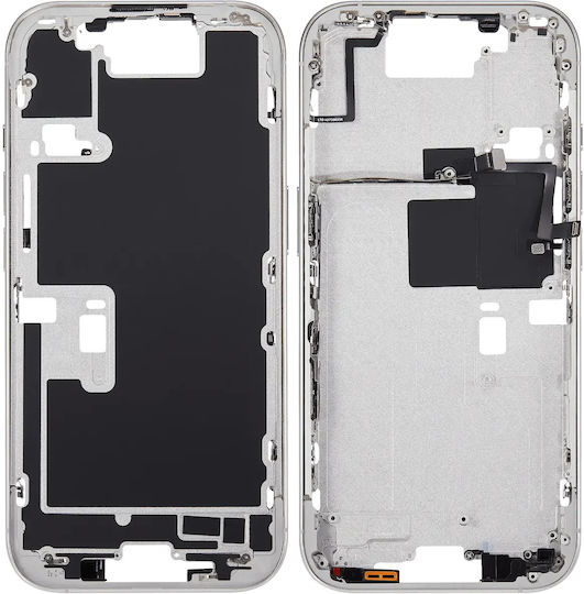 Mid-frame Housing Power Volume Button Iphone 16 Pro Us Version Aftermarket Plus White Titanium