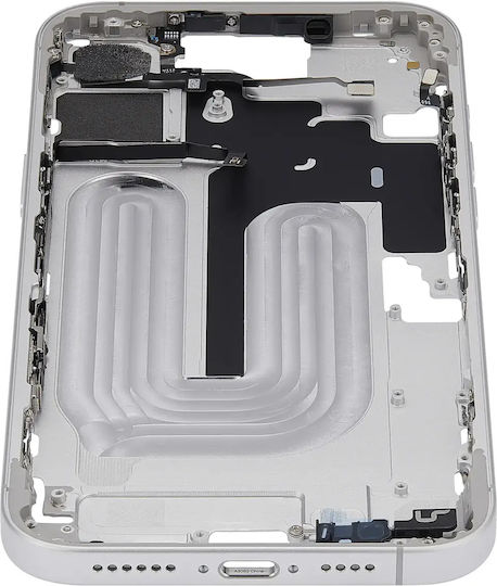 Mid-frame Housing Power Volume Button Iphone 16 Plus Us Version Aftermarket Plus White