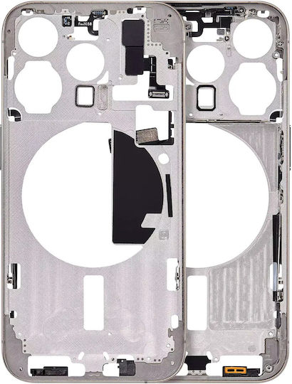 Mid-frame Housing W Small Parts Iphone 15 Pro Us Version Aftermarket Plus Natural Titanium
