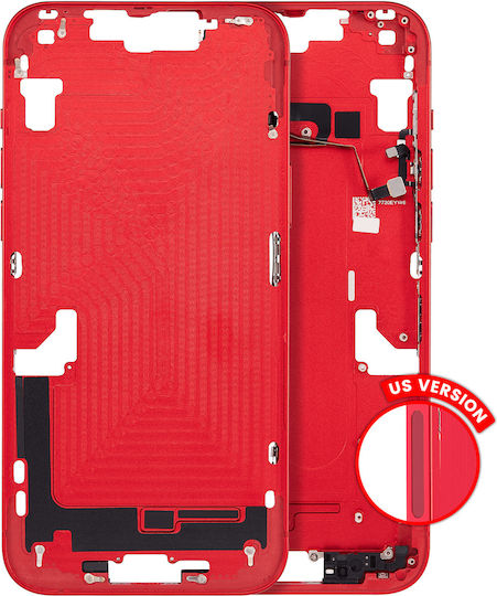 Mid-frame Housing W Small Parts Iphone 14 Plus Us Version Aftermarket Plus Red