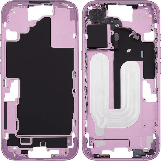 Mid-frame Housing Power Volume Button Iphone 16 Eu Global Version Aftermarket Plus Pink