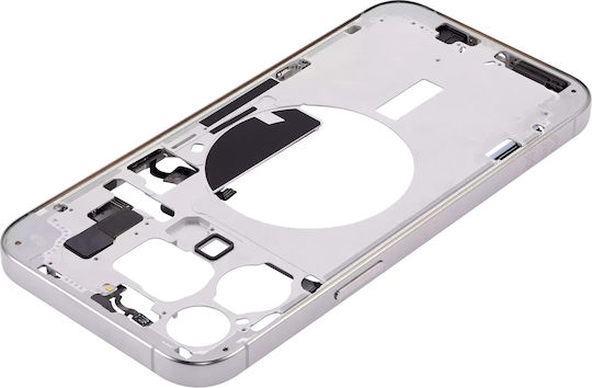 Mid-frame Housing W Small Parts Iphone 15 Pro Max Eu Global Version Aftermarket Plus White Titanium