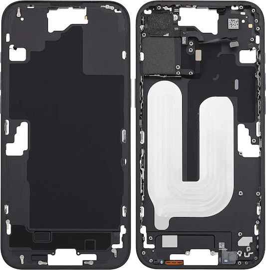 Mid-frame Housing Power Volume Button Iphone 16 Plus Us Version Aftermarket Plus Black
