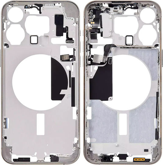 Mid-frame Housing W Small Parts Iphone 15 Pro Max Us Version Aftermarket Plus Natural Titanium
