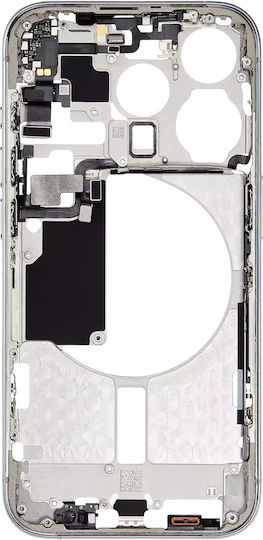 Mid-frame Housing W Small Parts Iphone 15 Pro Eu Global Version Aftermarket Plus White Titanium