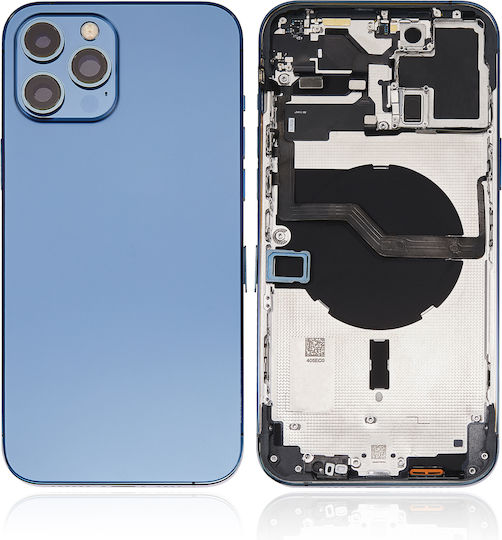 Back Housing W Small Parts Iphone 12 Pro Max Eu Global Version Aftermarket Plus Pacific Blue