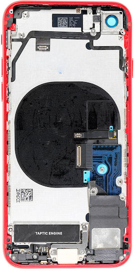 Back Housing Small Components Pre-installed Iphone 8 No Logo Aftermarket Plus Red
