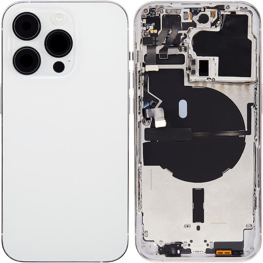 Back Housing W Small Parts Iphone 14 Pro Us Version Aftermarket Plus Silver