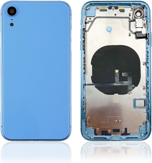 Back Housing Small Components Pre-installed Iphone Xr No Logo Aftermarket Plus Blue