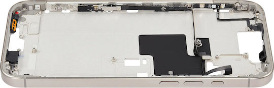 Mid-frame Housing Power Volume Button Iphone 16 Pro Max Us Version Aftermarket Plus Natural Titanium