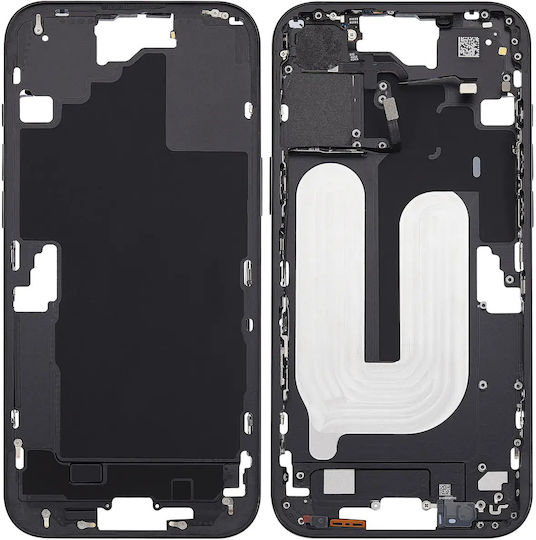 Mid-frame Housing Power Volume Button Iphone 16 Plus Eu Global Version Aftermarket Plus Black