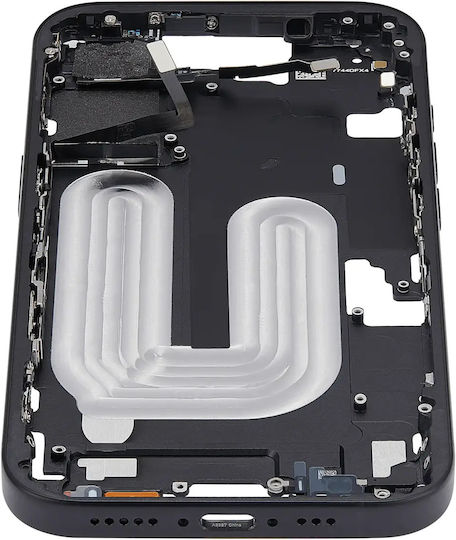 Mid-frame Housing Power Volume Button Iphone 16 Eu Global Version Aftermarket Plus Black