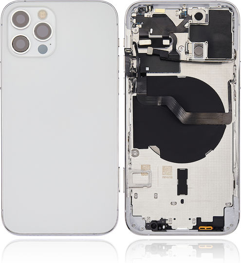 Back Housing W Small Parts Iphone 12 Pro Eu Global Version Aftermarket Plus Silver