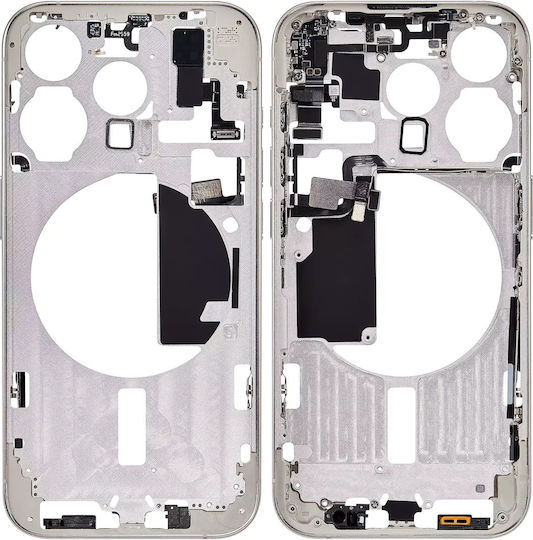 Mid-frame Housing W Small Parts Iphone 15 Pro Us Version Aftermarket Plus White Titanium