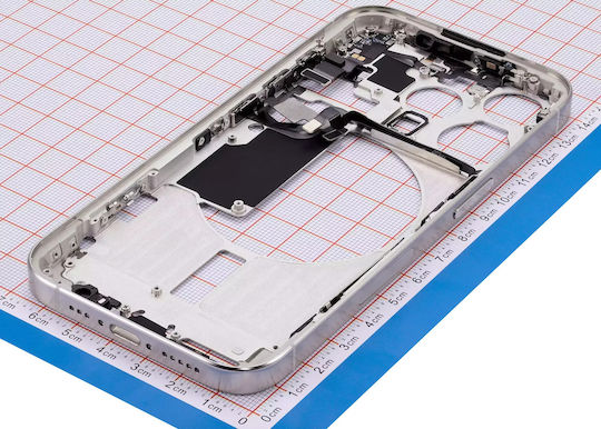 Mid-frame Housing W Small Parts Iphone 15 Pro Us Version Aftermarket Plus White Titanium