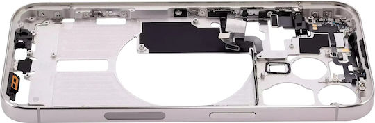 Mid-frame Housing W Small Parts Iphone 15 Pro Us Version Aftermarket Plus White Titanium