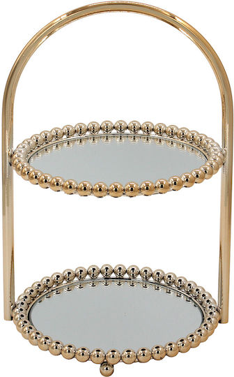 Keskor Декоративна Метална Златиста Чиния 19x17x28см