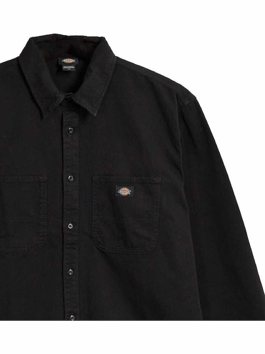 Dickies Работна риза с дълъг ръкав в широка кройка Черна