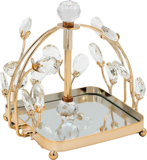 Keskor Decorative Metallic Square Tray with Mirror 19x16x19cm