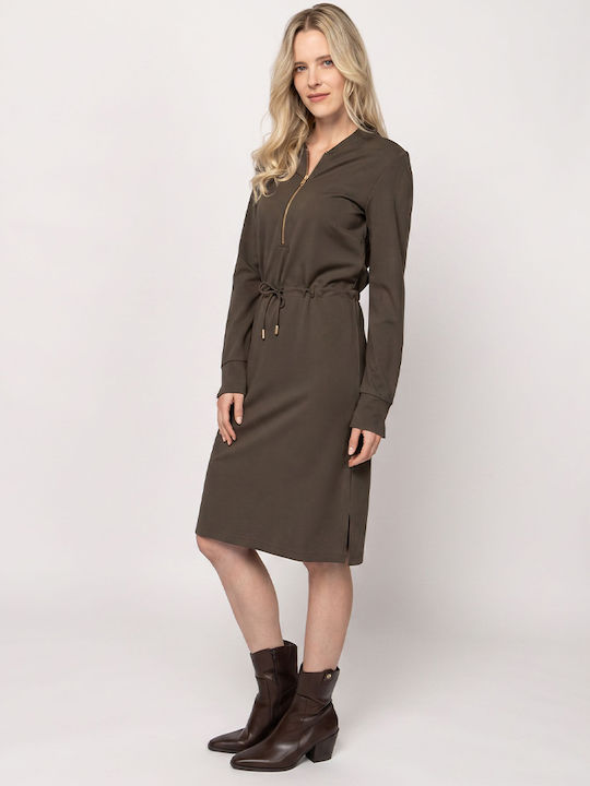 Midi Damenkleid Khaki