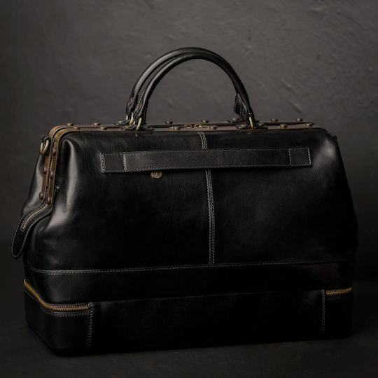 Time Resistance Leder Medizinische Tasche in Schwarz Farbe