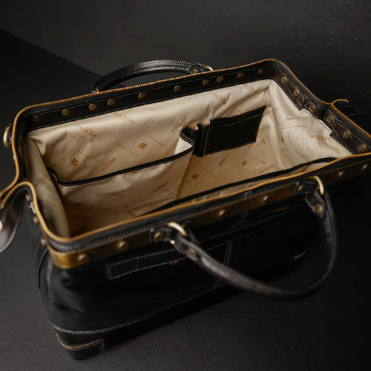 Time Resistance Leder Medizinische Tasche in Schwarz Farbe