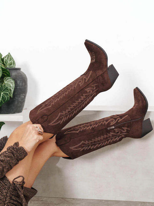 Cizme Western Maro Broderii Vârf Ascuțit