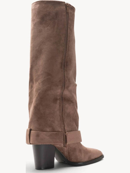 Beige Damenstiefel Statement Aghrafa Vintage Textur