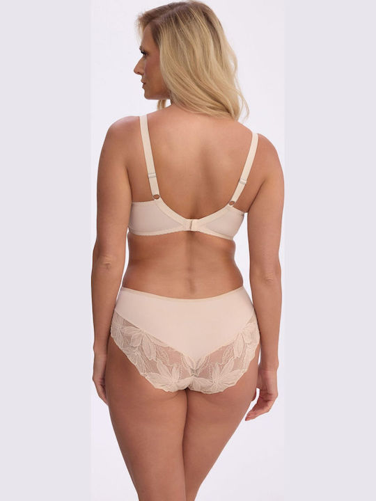 Damen-Slip Mit Spitze Beige