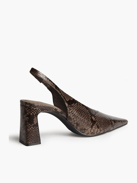 Spitze Zehe Pumps mit Hochem Absatz Braune