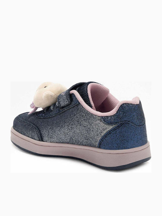 Kids Sneakers with Hoop & Loop Closure & Lights Blue