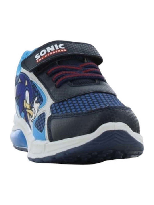 Kids Sneakers Anatomic with Hoop & Loop Closure & with Lights Blue