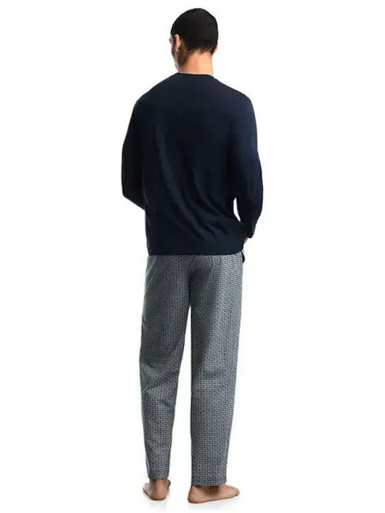 Emporio Armani Winter Herrenpyjama Blau
