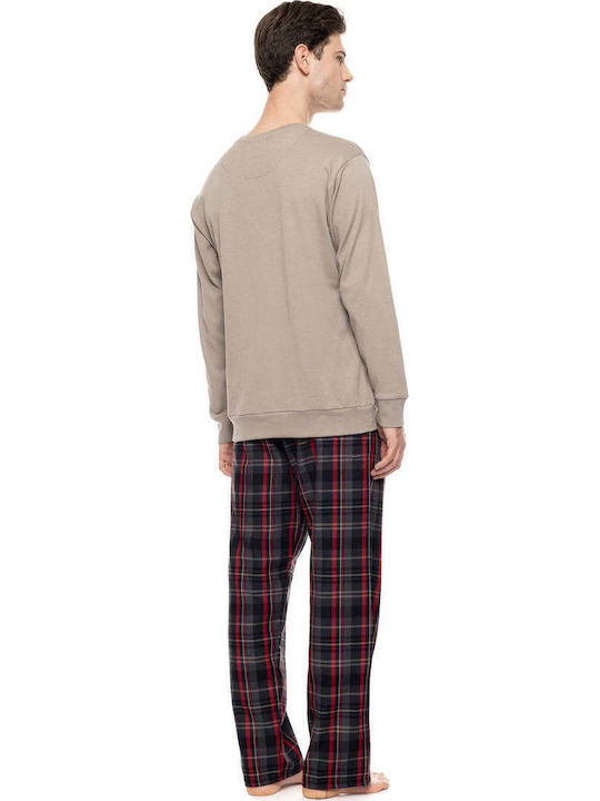 Ulisse Χειμερινή Ανδρική Πιτζάμα Grey Plaid