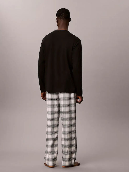 Calvin Klein Winter Checked Men's Cotton Pyjamas Black