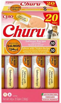 Ciao Churu Cat Variety Gustări Cremoase Pentru Pisici Somon Pui 20 Bucăți X 14 G