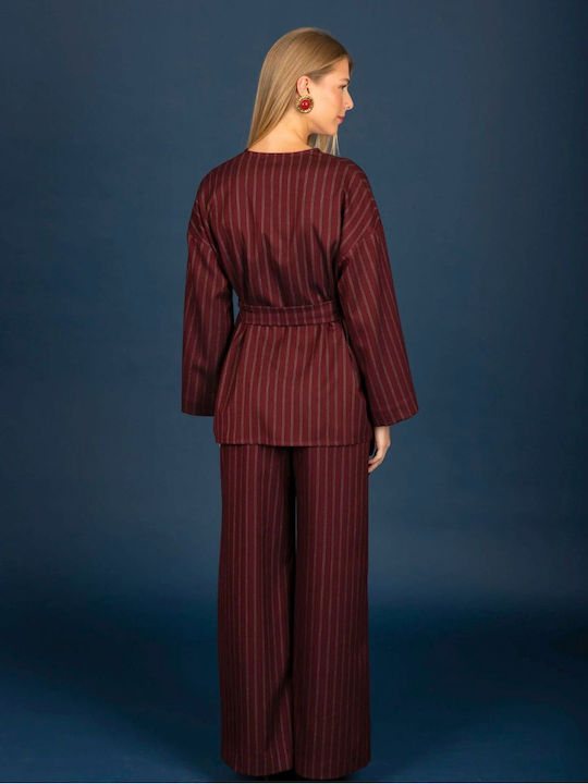 Damen Kimono Bordeaux