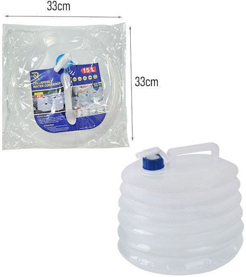 0111730196612 Foldable Plastic Jerry Can with Tap 15lt
