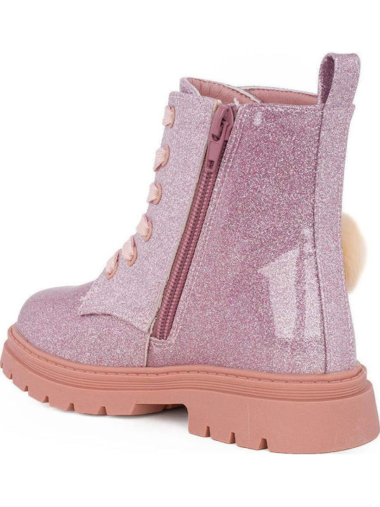 Kinderstiefel mit Reißverschluss Rosa