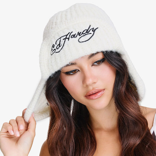 Beanie Unisex Knitted Beanie in Ecru Colour