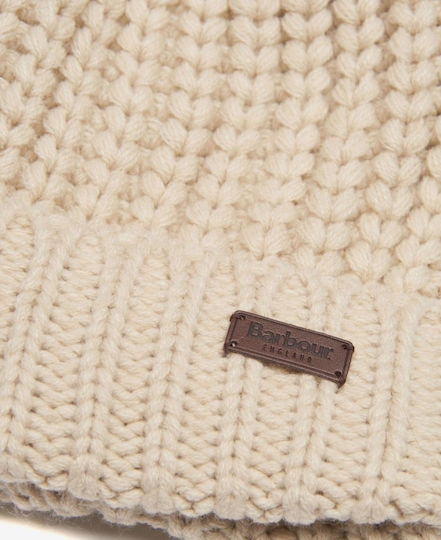 Women's Knitted Beanie in Ecru Colour
