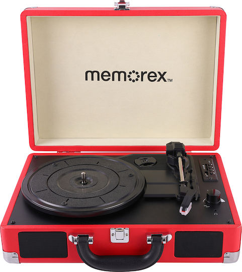 Memorex MX-TT708 Βαλιτσάκι Πικάπ με Ενσωματωμένα Ηχεία Κόκκινο