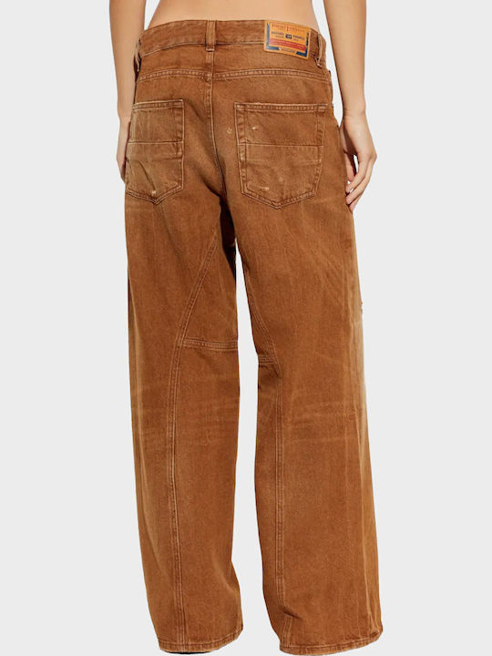 Women's Jeans Pants With Rips in Relaxed Fit Orange