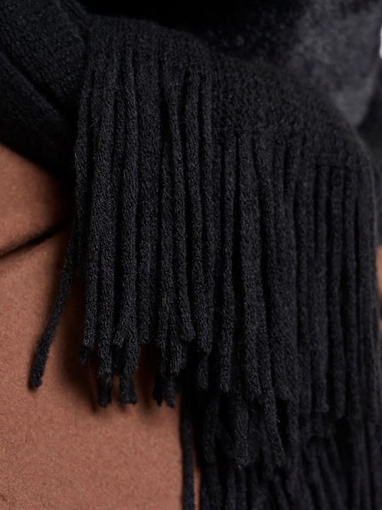 Women's Furry Scarf Black