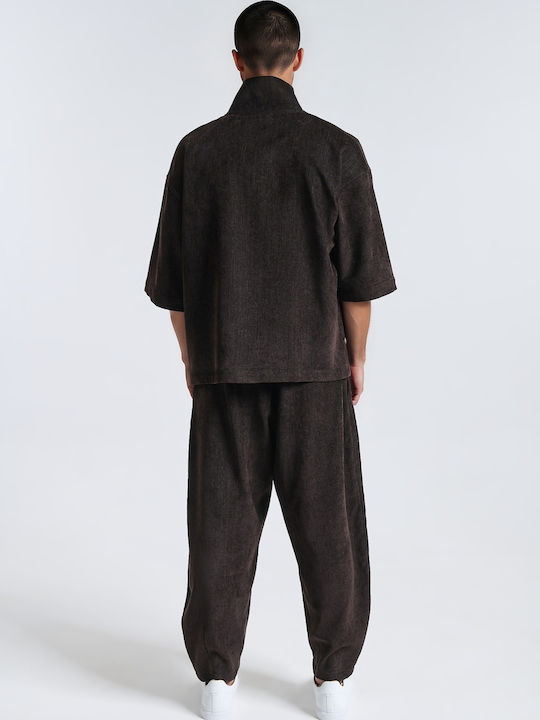 Men's Cropped Brown Jeans Pants