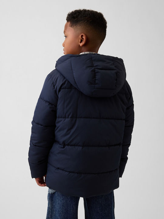 Wasserdichtes Kinder Gestepptes Lang Jacke mit Futter & Kapuze New Classic Navy